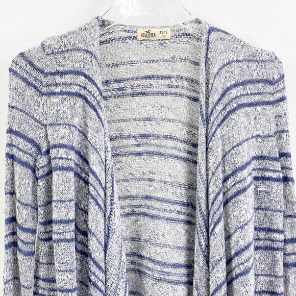 HOLLISTER Blue White Open Front Cardigan - Picture 10 of 10